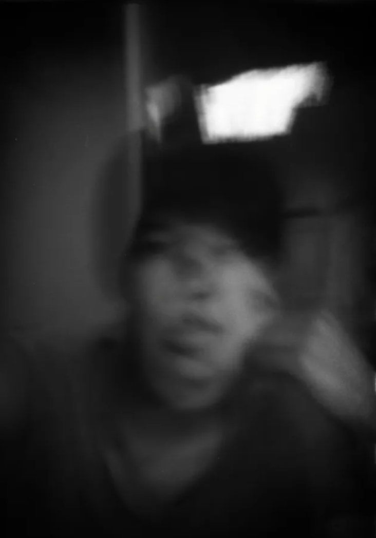 Selfie with pinhole camera